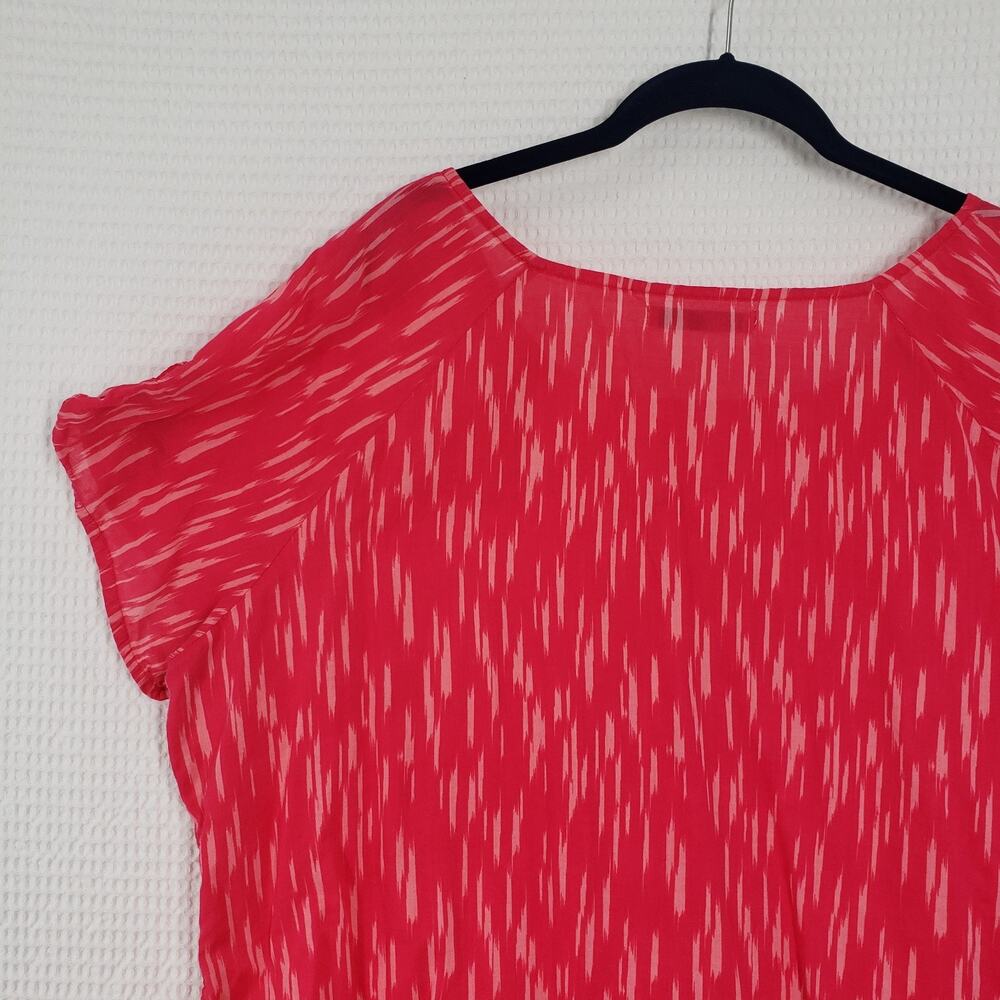 Old Navy Top Womens XXL Pink Cotton Lightweight Preppy Colorful Pattern Bohemian - Picture 14 of 16